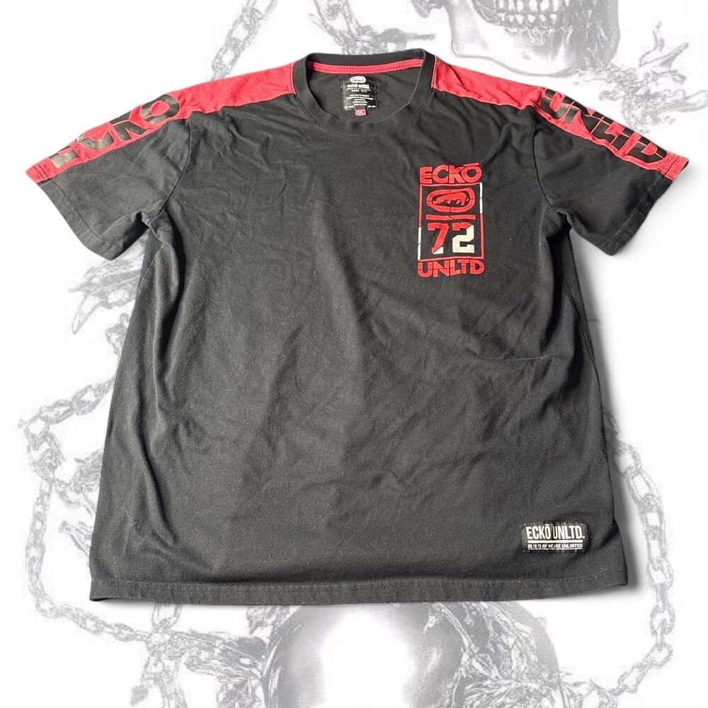 Ecko-unltd Men's Black and Grey T-shirt